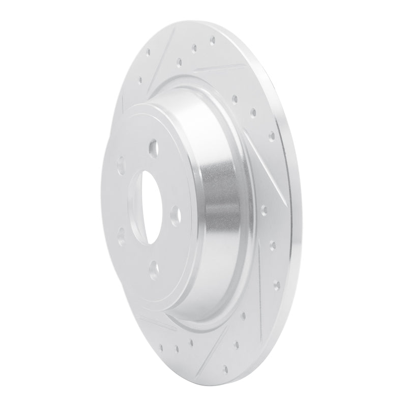 R1 Concepts R1 15-24 Ford Edge Rear Left Drilled & Slotted Silver Brake Rotor