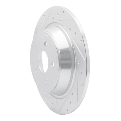 R1 Concepts R1 15-24 Ford Edge Rear Left Drilled & Slotted Silver Brake Rotor