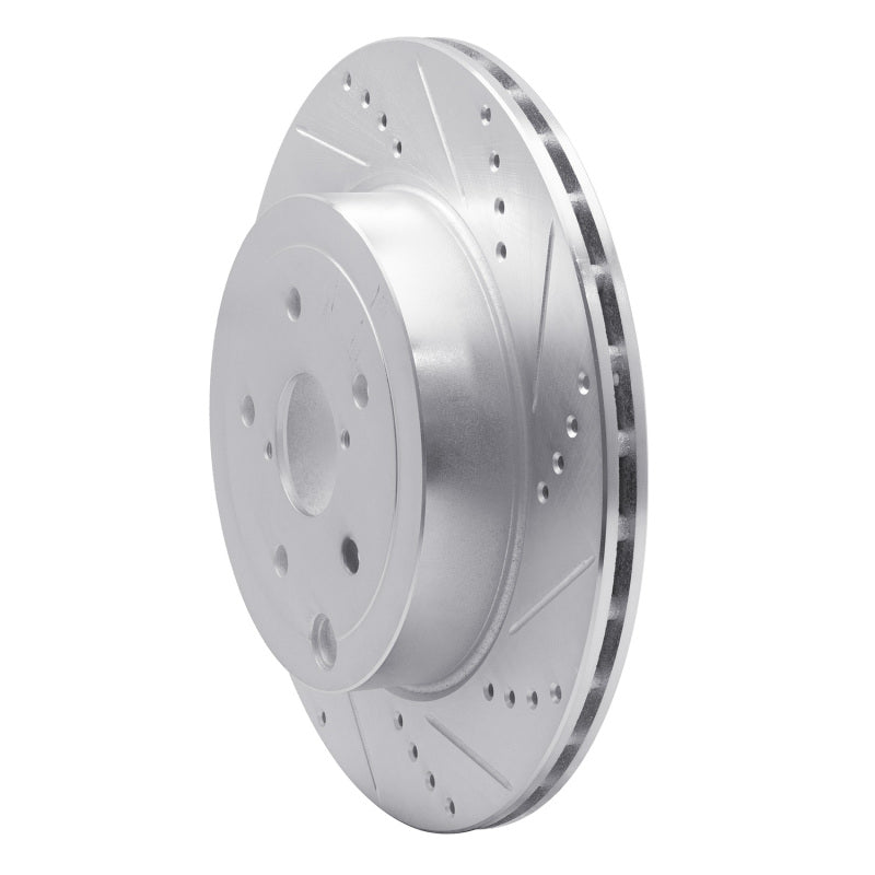 R1 Concepts R1 18-25 Subaru WRX STI Rear Right Drilled & Slotted Silver Brake Rotor