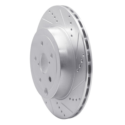 R1 Concepts R1 18-25 Subaru WRX STI Rear Right Drilled & Slotted Silver Brake Rotor
