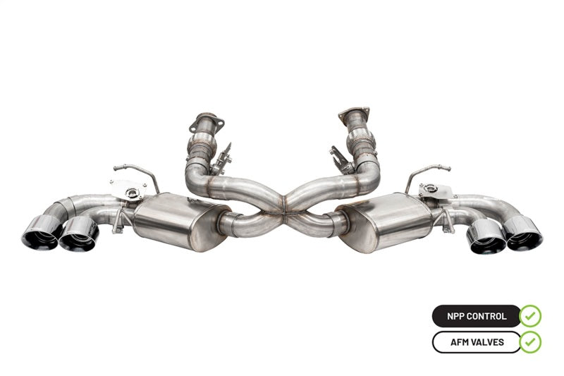 CORSA Performance Corsa 2020-25 Corvette C8 3in Valved Cat-Back 4.5in Pol Quad Tips - Fits Factory Perf Exhaust w/ AFM