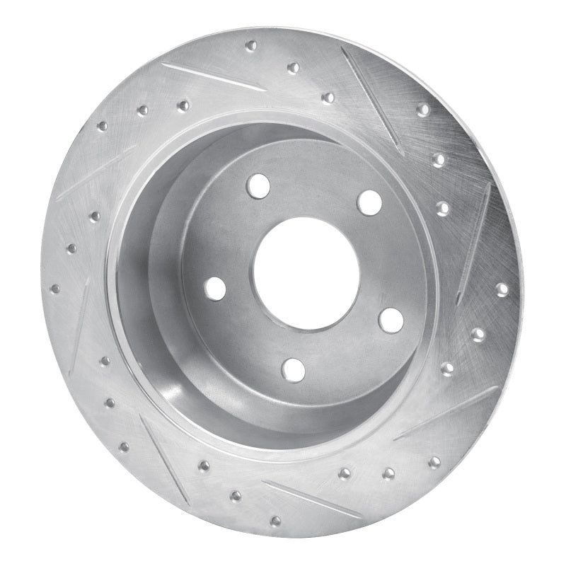 R1 Concepts R1 99-04 Jeep Grand Cherokee Rear Left Drilled & Slotted Silver Brake Rotor