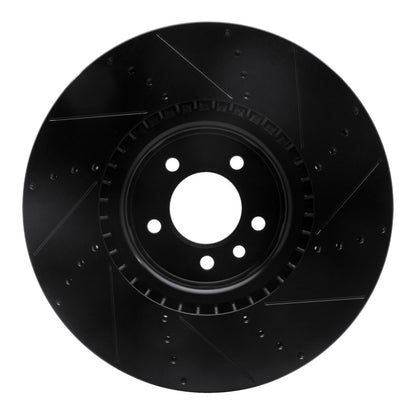 R1 Concepts R1 2010-2017 Land Rover Range Rover Front Left Drilled & Slotted Black Brake Rotor