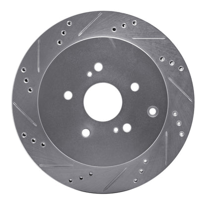 R1 Concepts R1 09-17 Suzuki Grand Vitara Rear Left Drilled & Slotted Silver Brake Rotor