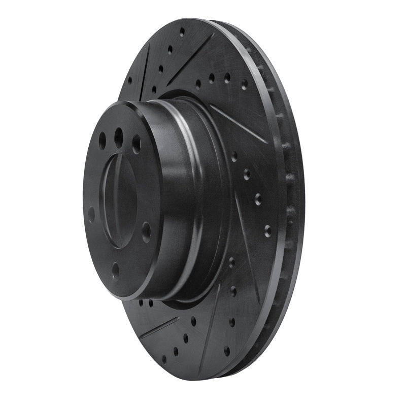 R1 Concepts R1 04-10 BMW 525i (Mexico) Front Left Drilled & Slotted Black Brake Rotor
