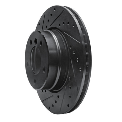 R1 Concepts R1 04-10 BMW 525i (Mexico) Front Left Drilled & Slotted Black Brake Rotor