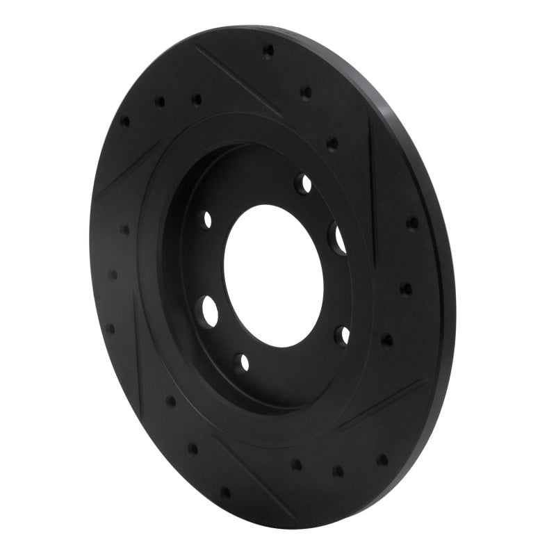 R1 Concepts R1 71-89 Peugeot 604 Rear Left Drilled & Slotted Black Brake Rotor