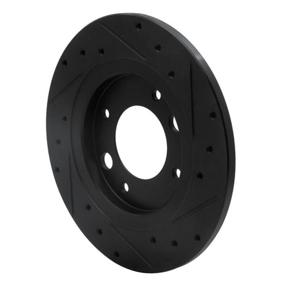 R1 Concepts R1 71-89 Peugeot 604 Rear Left Drilled & Slotted Black Brake Rotor