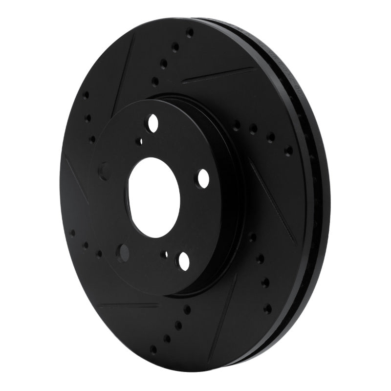 R1 Concepts R1 92-06 Lexus ES300 Front Left Drilled & Slotted Black Brake Rotor