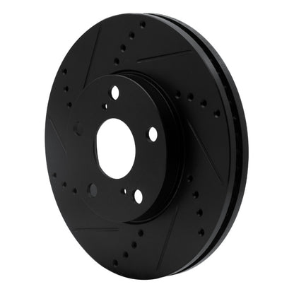 R1 Concepts R1 92-06 Lexus ES300 Front Left Drilled & Slotted Black Brake Rotor