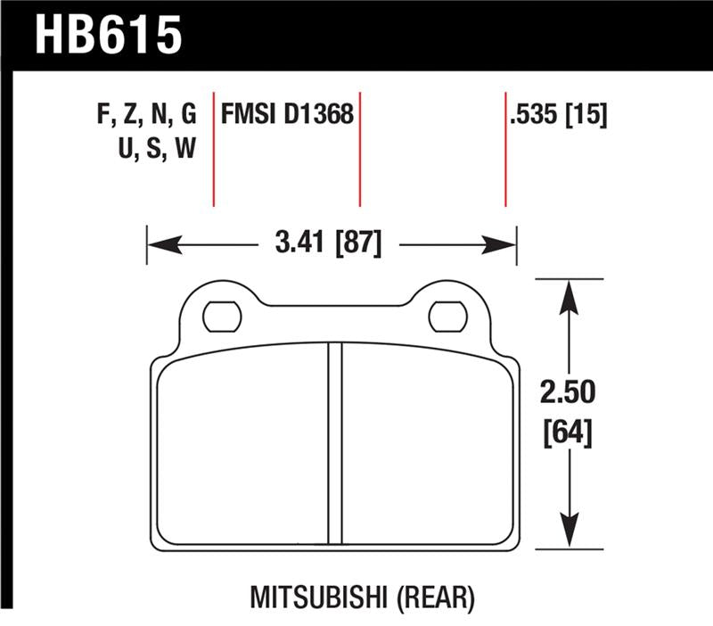 Hawk Performance Hawk EVO X HPS Street Rear Brake Pads