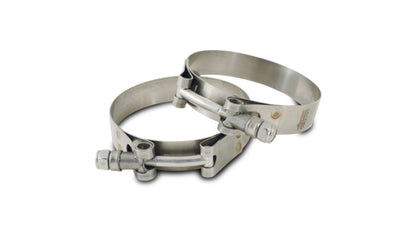 Vibrant SS T-Bolt Clamps Pack of 2 Size Range: 2.75in to 3.10in O.D. For use with 2.5in I.D. coup