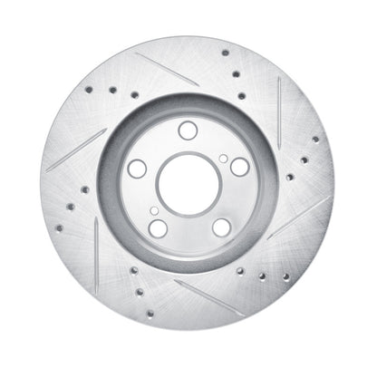 R1 Concepts R1 10-17 Lexus CT200H Front Left Drilled & Slotted Silver Brake Rotor