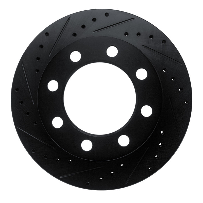 R1 Concepts R1 89-93 Dodge D250 Front Left Drilled & Slotted Black Brake Rotor