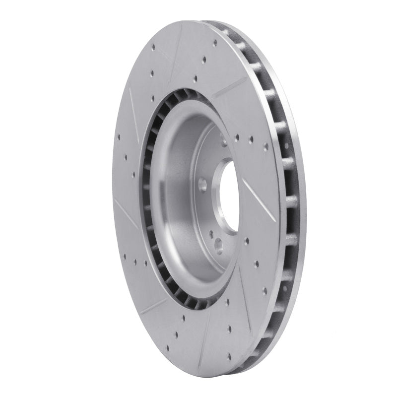 R1 Concepts R1 10-16 Hyundai Genesis Coupe Front Right Drilled & Slotted Silver Brake Rotor