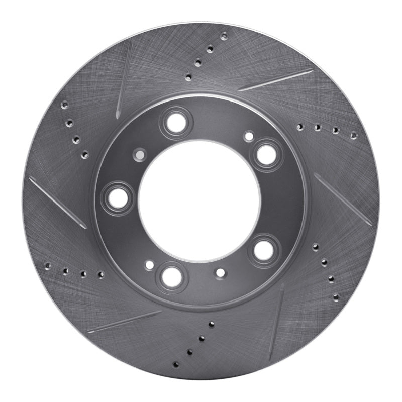 R1 Concepts R1 97-04 Porsche Boxster Front Left Drilled & Slotted Silver Brake Rotor