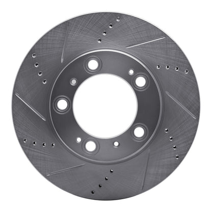 R1 Concepts R1 97-04 Porsche Boxster Front Left Drilled & Slotted Silver Brake Rotor
