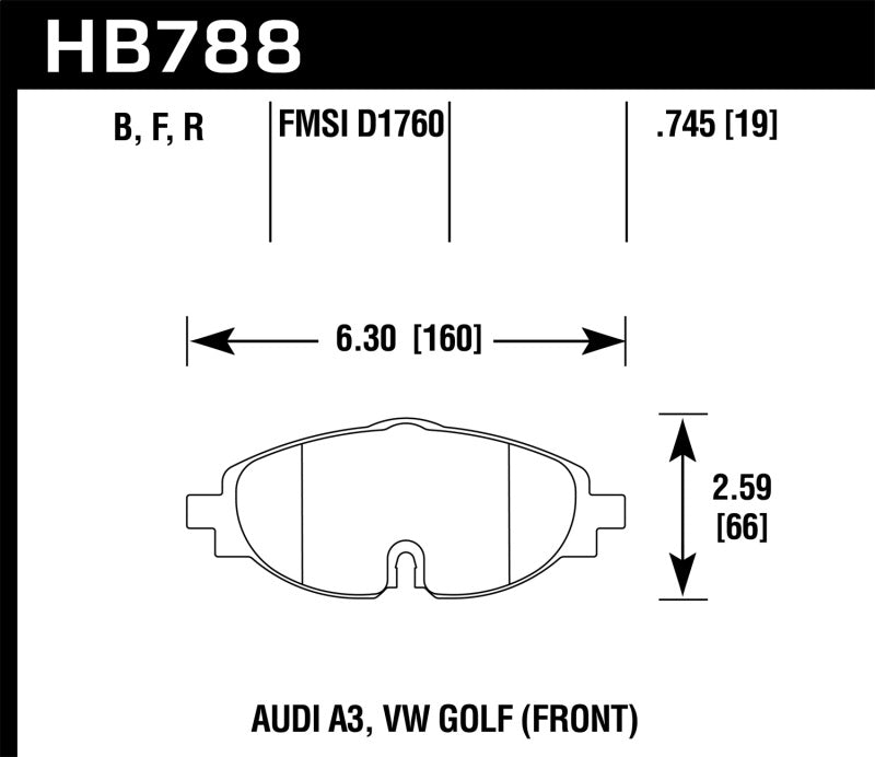 Hawk Performance Hawk 15-17 VW Golf / Audi A3/A3 Quattro Front High Performance 5.0 Brake Pads
