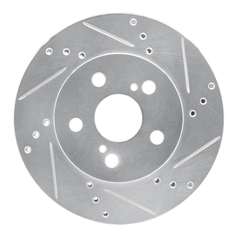 R1 Concepts R1 16-22 Toyota Prius Front Right Drilled & Slotted Silver Brake Rotor
