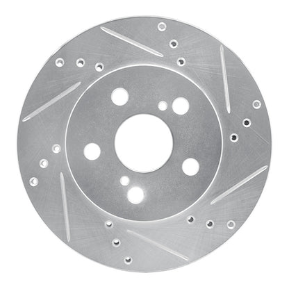 R1 Concepts R1 16-22 Toyota Prius Front Right Drilled & Slotted Silver Brake Rotor