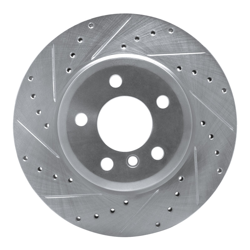R1 Concepts R1 04-10 BMW X3 Front Left Drilled & Slotted Silver Brake Rotor