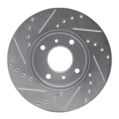 R1 Concepts R1 93-06 Infiniti G20 Front Right Drilled & Slotted Silver Brake Rotor