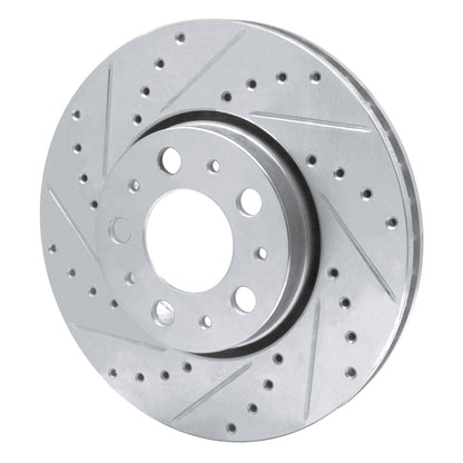 R1 Concepts R1 99-09 Volvo S80 Front Left Drilled & Slotted Silver Brake Rotor