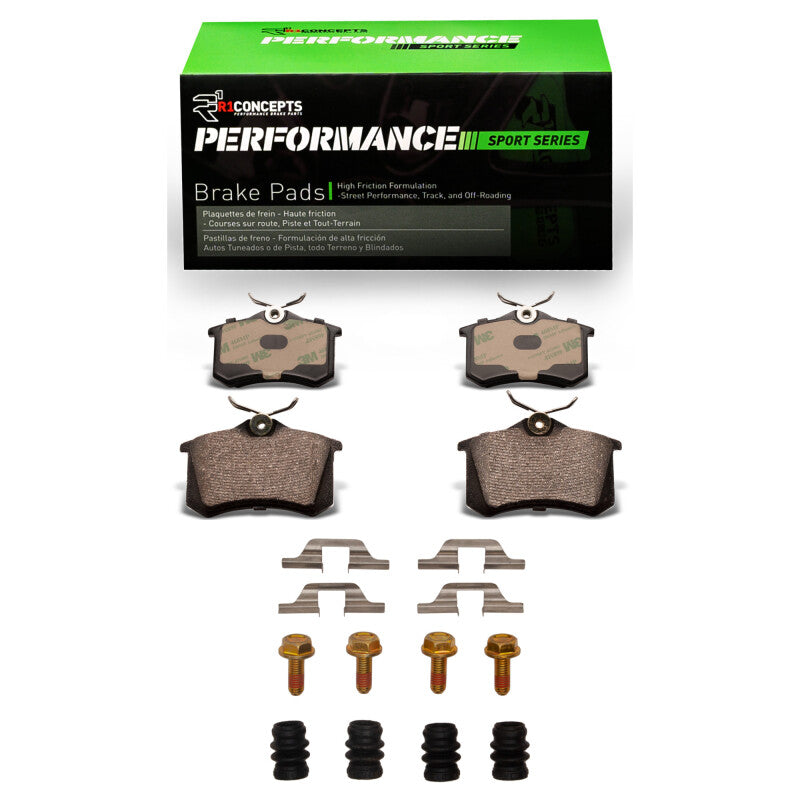 R1 Concepts R1 99-08 Audi A6 Quattro Rear Performance Sport Pads & Hardware Kit
