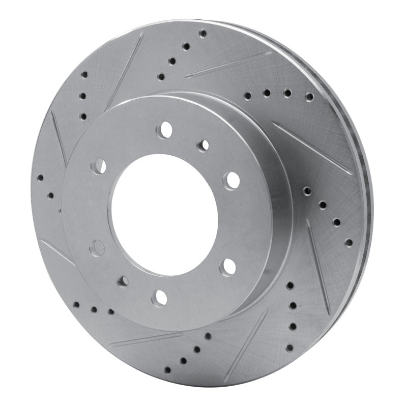 R1 Concepts R1 06-10 Hummer H3 Front Left Drilled & Slotted Silver Brake Rotor