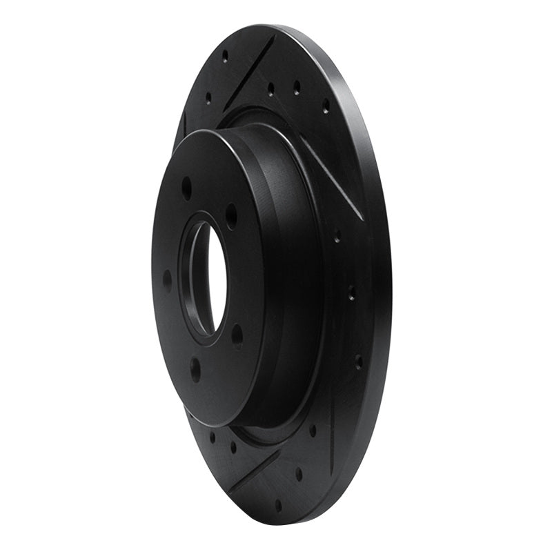 R1 Concepts R1 04-13 Volvo S40 Rear Left Drilled & Slotted Black Brake Rotor