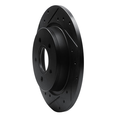 R1 Concepts R1 04-13 Volvo S40 Rear Left Drilled & Slotted Black Brake Rotor