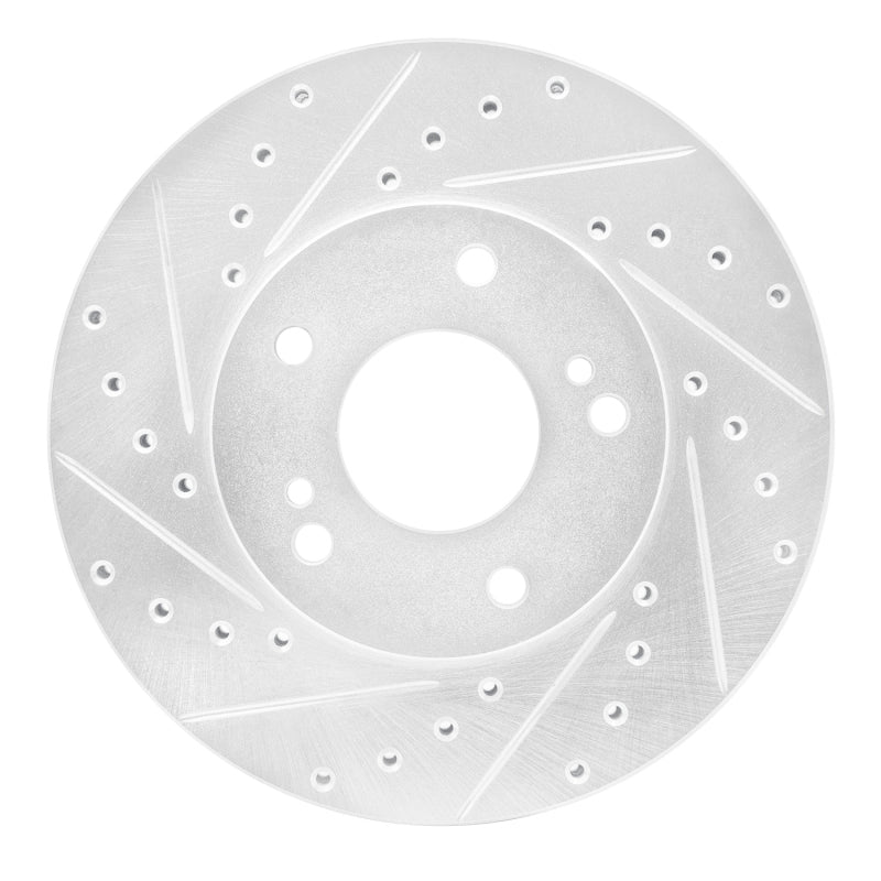 R1 Concepts R1 87-89 Nissan 300ZX Turbo Front Left Drilled & Slotted Silver Brake Rotor