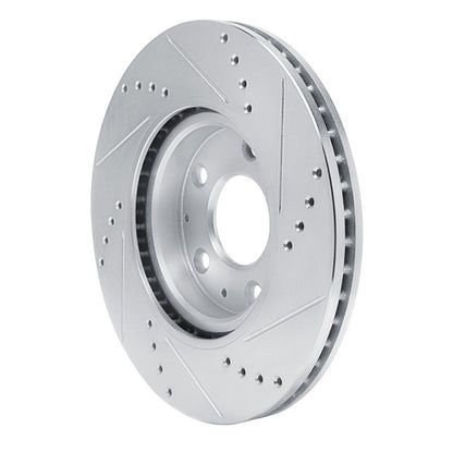 R1 Concepts R1 2019-2025 Mazda 3 Front Left Drilled & Slotted Silver Brake Rotor