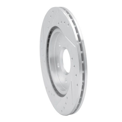 R1 Concepts R1 00-06 Ford Thunderbird Rear Right Drilled & Slotted Silver Brake Rotor