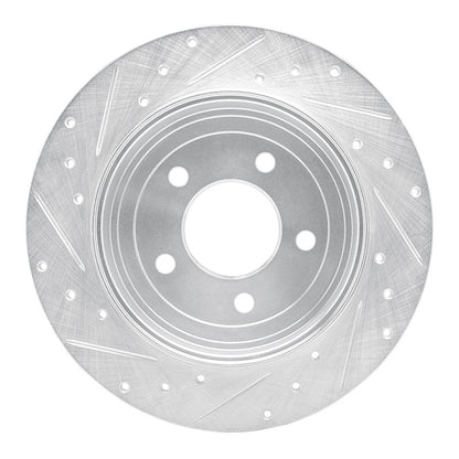 R1 Concepts R1 05-08 Ford Escape Rear Right Drilled & Slotted Silver Brake Rotor