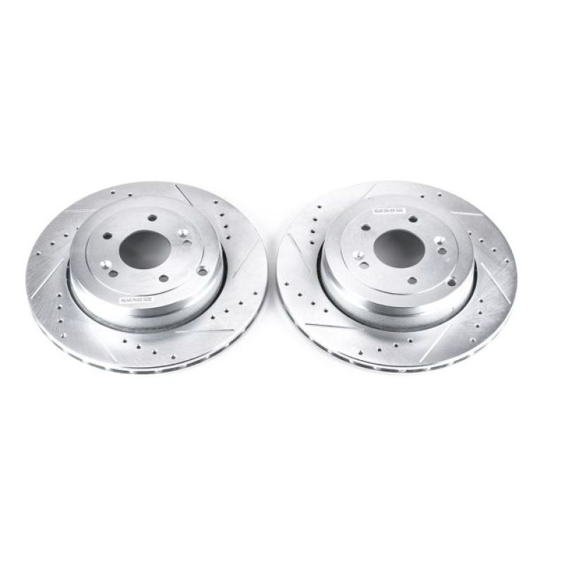 PowerStop Power Stop 10-16 Hyundai Genesis Coupe Rear Evolution Drilled & Slotted Rotors - Pair