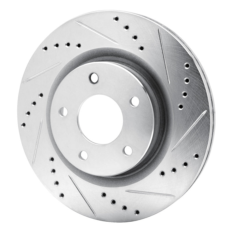 R1 Concepts R1 07-13 Nissan Altima Front Right Drilled & Slotted Silver Brake Rotor