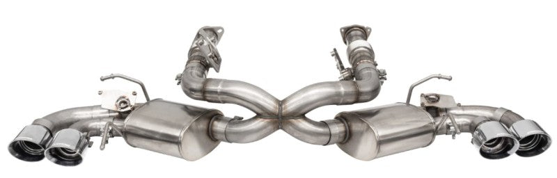 CORSA Performance Corsa 2020-25 Corvette C8 3in Valved Cat-Back 4.5in Pol Quad Tips - Fits Factory Perf Exhaust w/ AFM