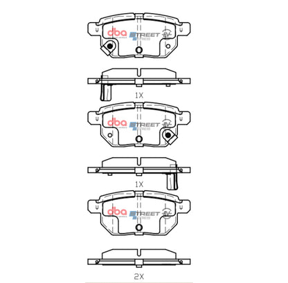 DBA 09-10 Pontiac Vibe Base 2.4L Rear SSEV Street Series Brake Pads