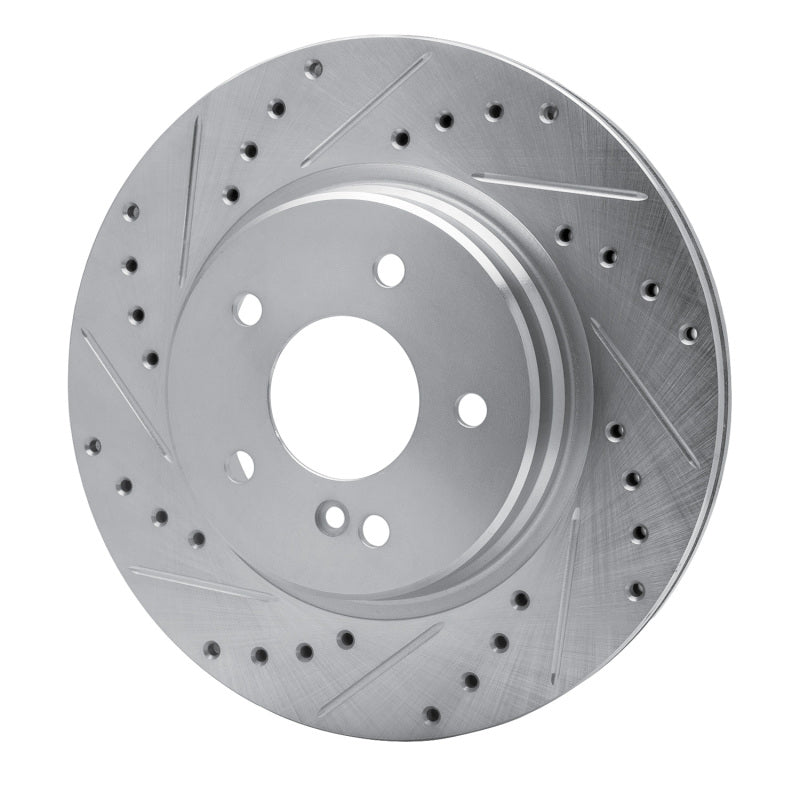R1 Concepts R1 98-09 Chrysler Crossfire Rear Left Drilled & Slotted Silver Brake Rotor