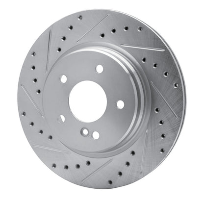 R1 Concepts R1 98-09 Chrysler Crossfire Rear Left Drilled & Slotted Silver Brake Rotor