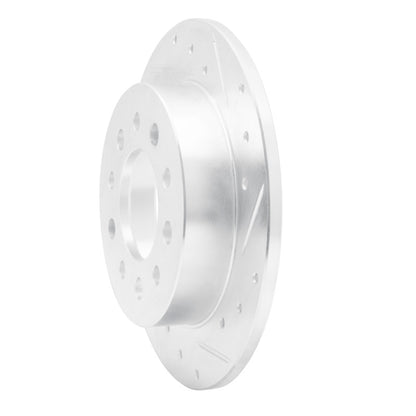 R1 Concepts R1 03-08 Hyundai TIBURON Rear Right Drilled & Slotted Silver Brake Rotor