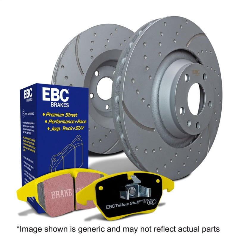 EBC 17-22 Honda Civic Type-R (FK8) GD Sport Slotted and Dimpled Rear Yellowstuff Pads & Rotors