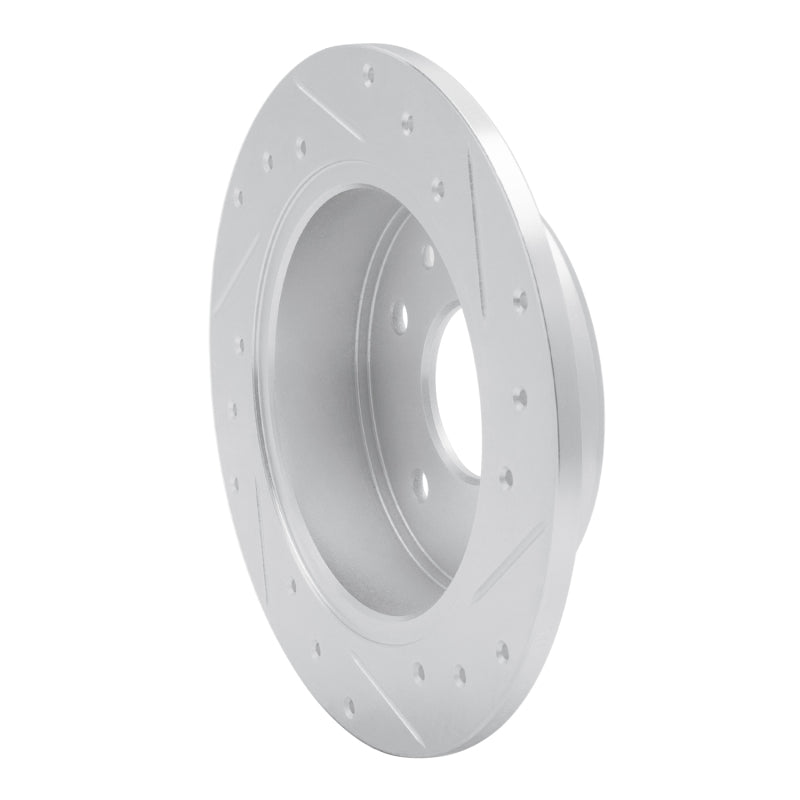 R1 Concepts R1 89-91 Mazda RX-7 Rear Left Drilled & Slotted Silver Brake Rotor