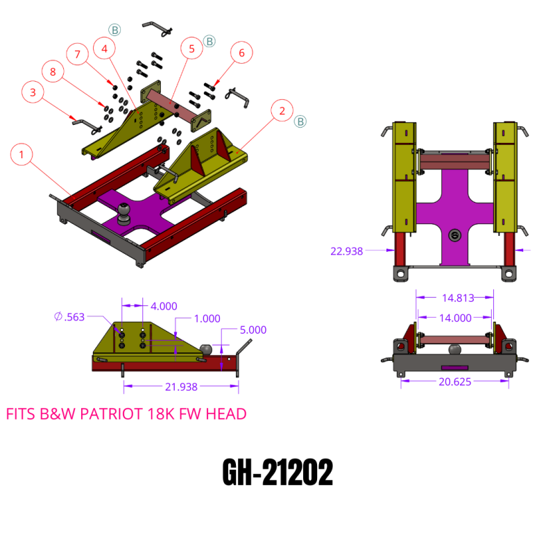 GEN-Y Hitch Gen-Y Advantage 5th Wheel Gooseneck Combo Hitch 25K Towing (B&W Patriot 5th Wheel Head)