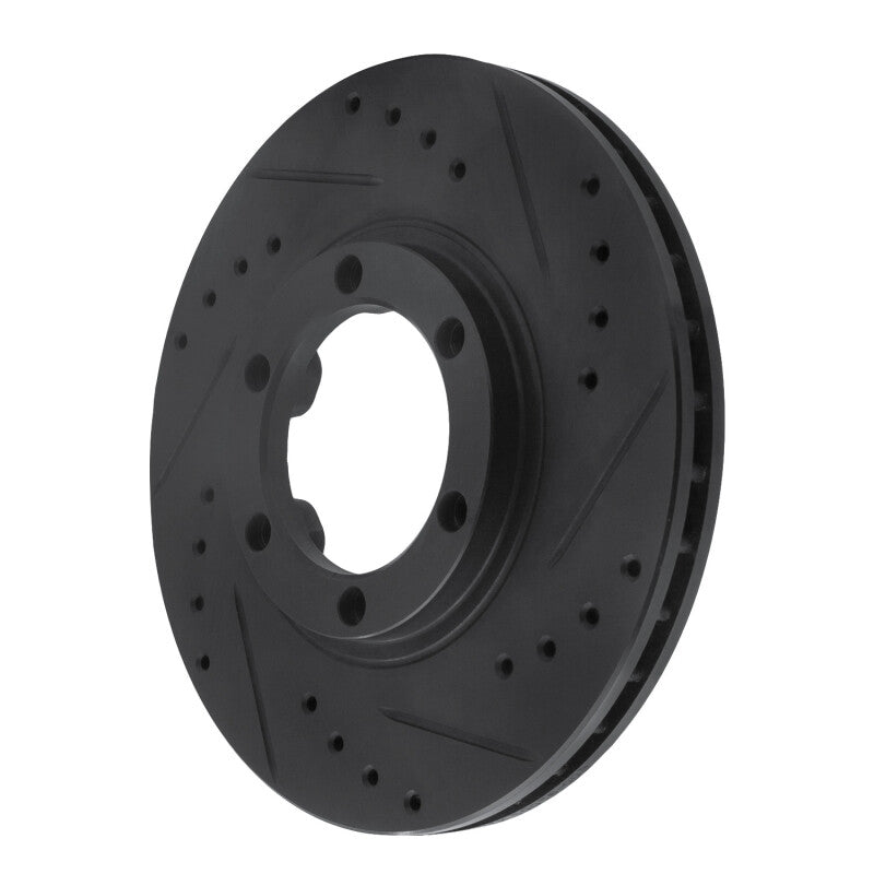 R1 Concepts R1 86-06 Chevrolet Luv Pickup (Mexico) Front Right Drilled & Slotted Black Brake Rotor