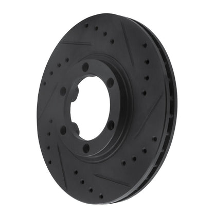 R1 Concepts R1 86-06 Chevrolet Luv Pickup (Mexico) Front Right Drilled & Slotted Black Brake Rotor
