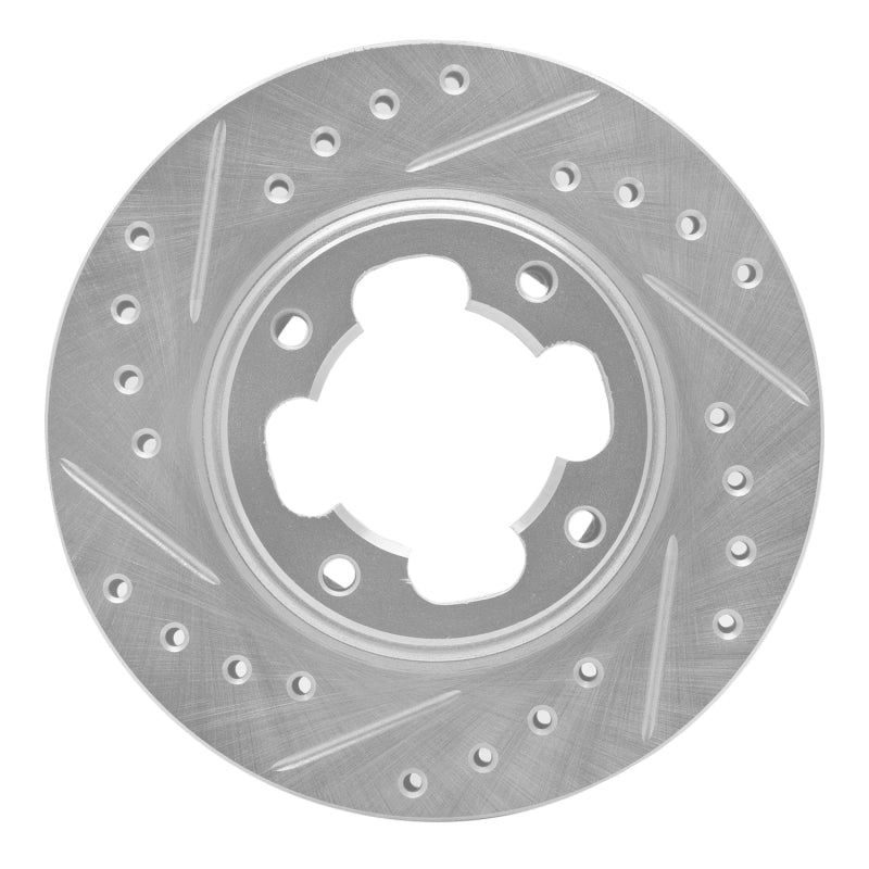 R1 Concepts R1 87-94 Subaru Justy Front Left Drilled & Slotted Silver Brake Rotor