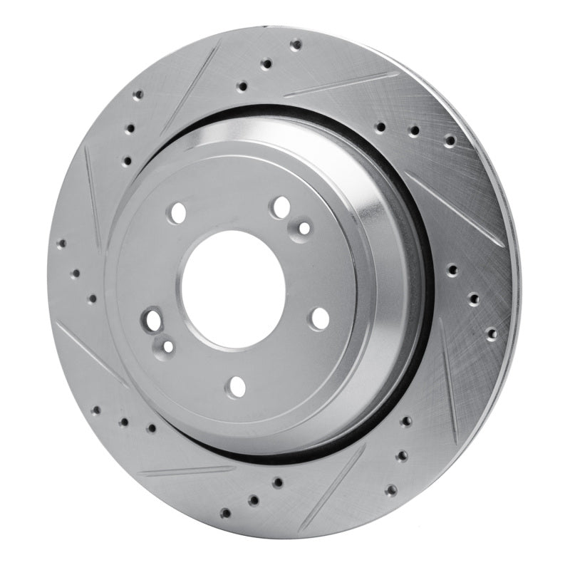 R1 Concepts R1 11-17 Hyundai Equus Rear Left Drilled & Slotted Silver Brake Rotor