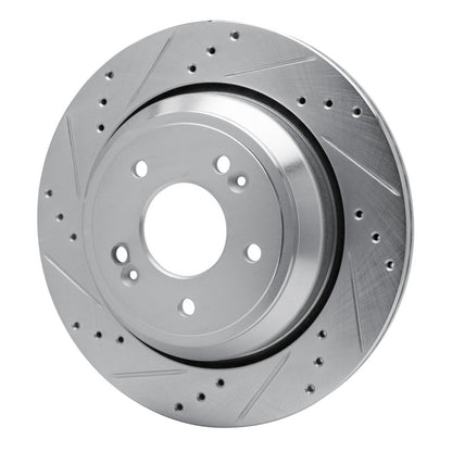 R1 Concepts R1 11-17 Hyundai Equus Rear Left Drilled & Slotted Silver Brake Rotor